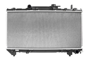 Automobile radiator, engine cooling system isolated on white background