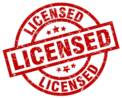 A logo depicting the word "licensed"